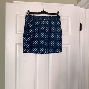 J Crew mini jean skirt with polka dots Size 00